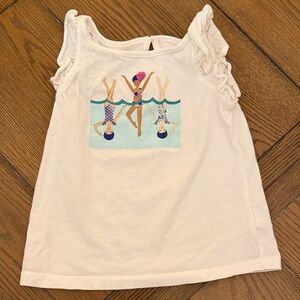 Janie and Jack White Tank Top with Swimmer Print